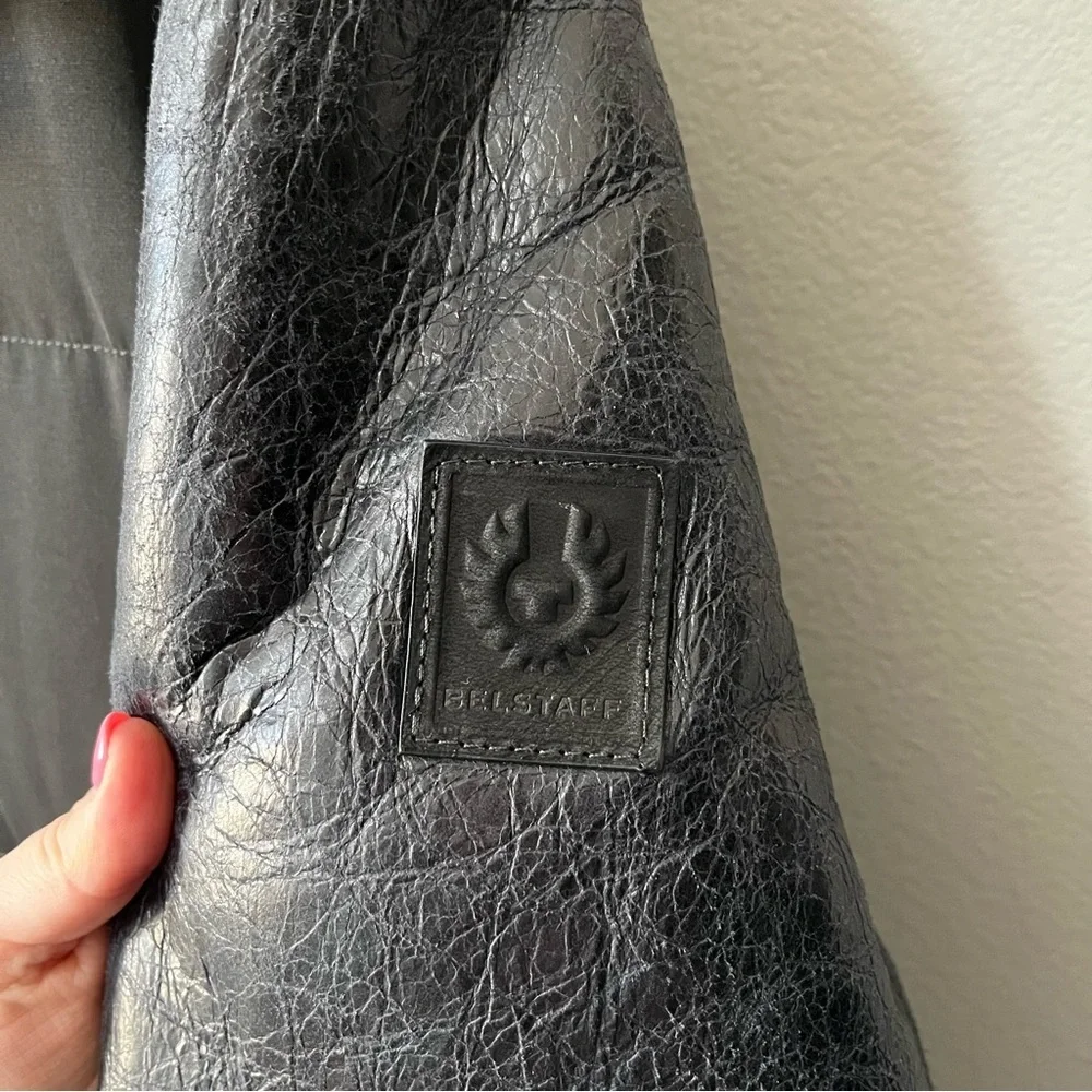 Belstaff NWT Men's Genuine Leather Goose Down Alpine Parka Black Brown Size XL